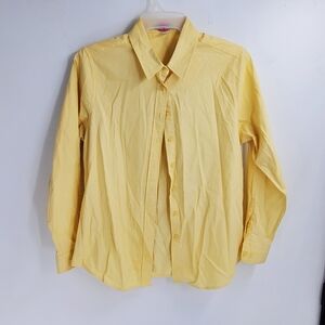Women's L yellow button down shirt